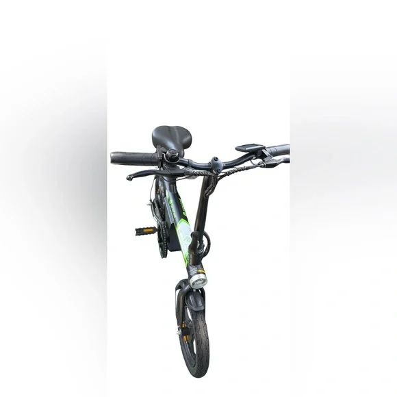 Electric Foldable Bike in Black and Green - Compact Commuter - Picture 2 of 5